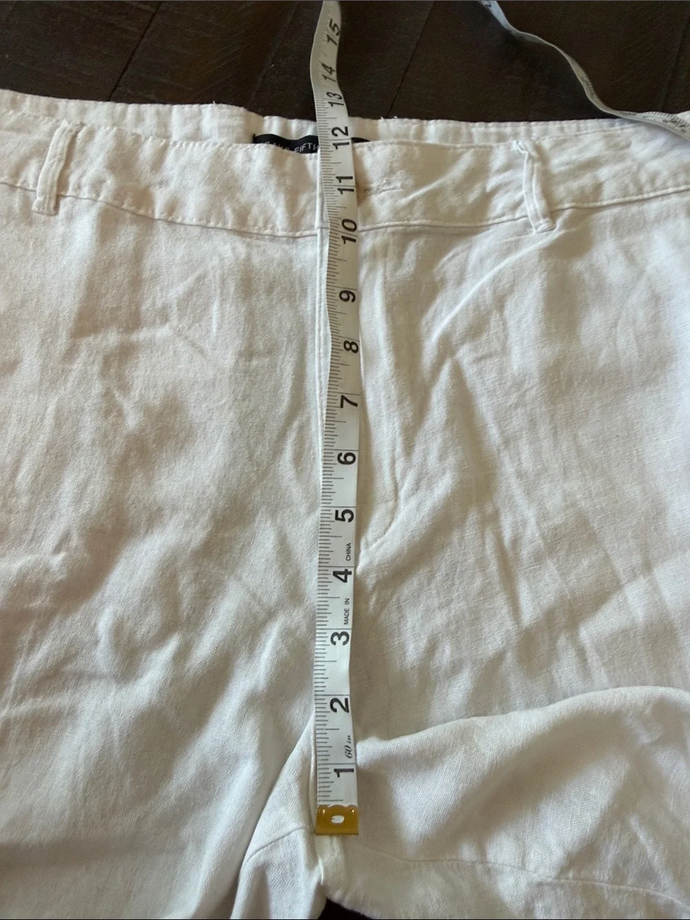 Saks Fifth Avenue Men’s White Flat-Front Linen Shorts